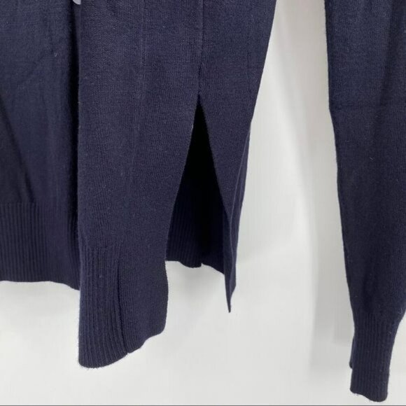 Magaschoni Button Front Navy Blue Cardigan Sweater M Viscose/Nylon Knit - Picture 8 of 8